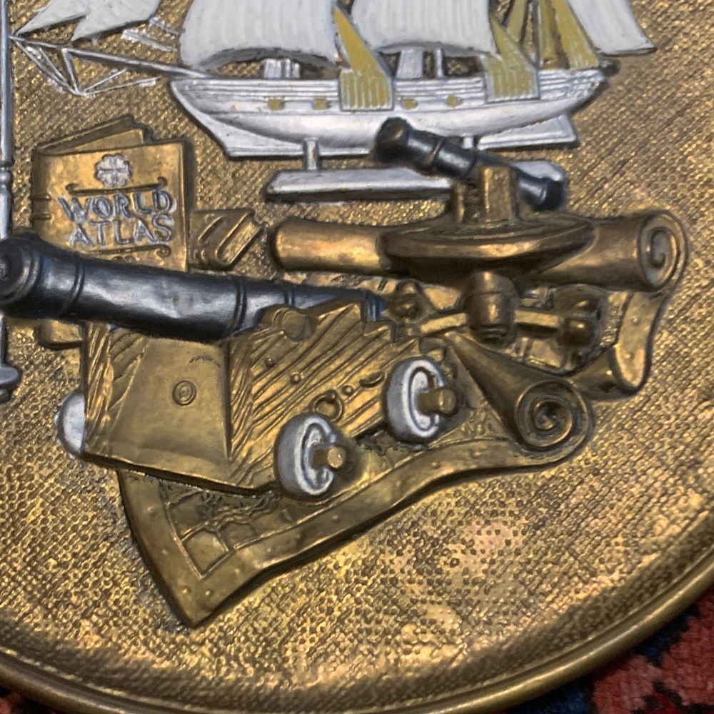 Vintage Spanish Galleon Brass Wall Plaque with Ship Motif - Picture 4 of 4